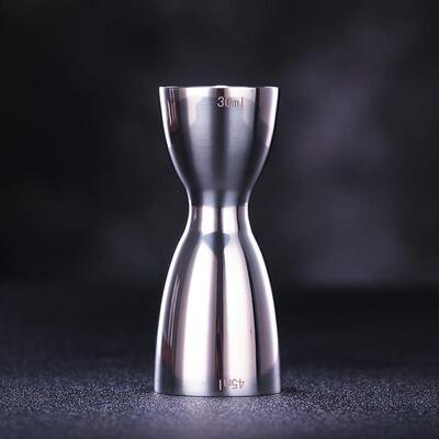 酒吧传奇一体式不锈钢调酒量酒器 U型量杯带刻度线 盎司杯30/45ML