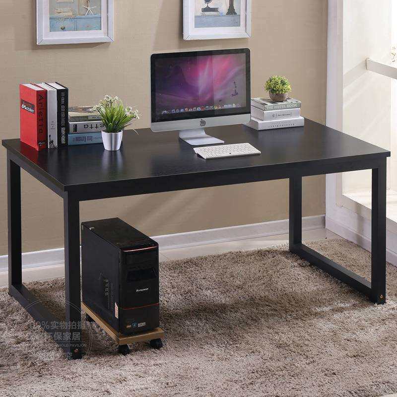 简易台式电脑书桌子出租屋便宜电竞双人桌儿童写字学习桌 钢木书