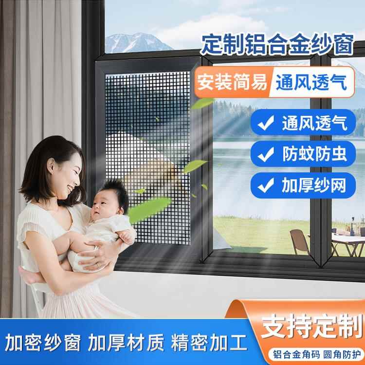 防蚊防盗金刚网纱窗纱门阳台推拉平移纱窗纱门可拆洗纱窗纱门