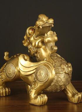 铜貔貅摆件招财办公室家居一对皮丘雌雄聚财新店铺装饰开业礼品