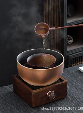 炉煮茶器粗陶古煮茶炉合璧煮茶壶围煮茶碗94351套装电陶炉法陶瓷