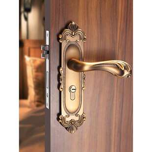 门锁室内卧室欧式 门锁静音家用通用型现代简约实木房门锁具套装