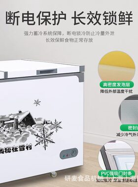 雪糕冰淇淋冰柜 商用大容量180升冷冻卧式岛柜冷冻全铜管断电保护
