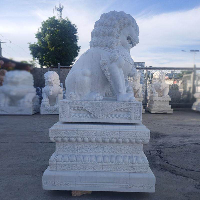 石雕狮子 汉白玉精品石狮子酒店 家用别墅门口狮子摆件厂家现货