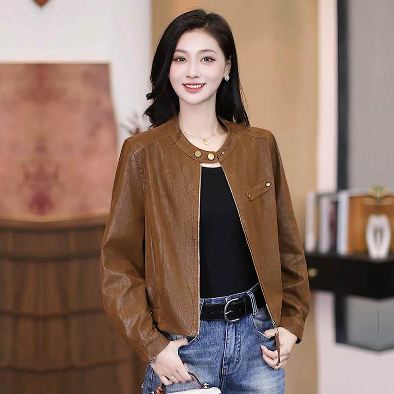 真皮皮衣外套女2026新款爆款洋气秋黄色短款高智感穿搭皮夹克女士