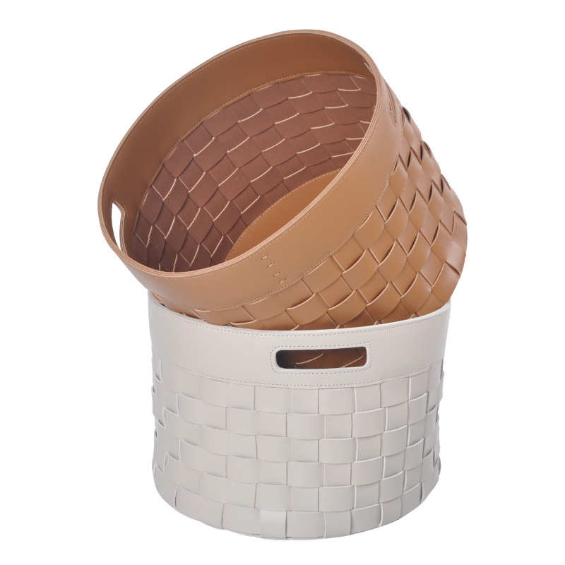 轻奢样板房间手工编织收纳筐置桌面整理客厅卧室饰品拍摄道具摆件