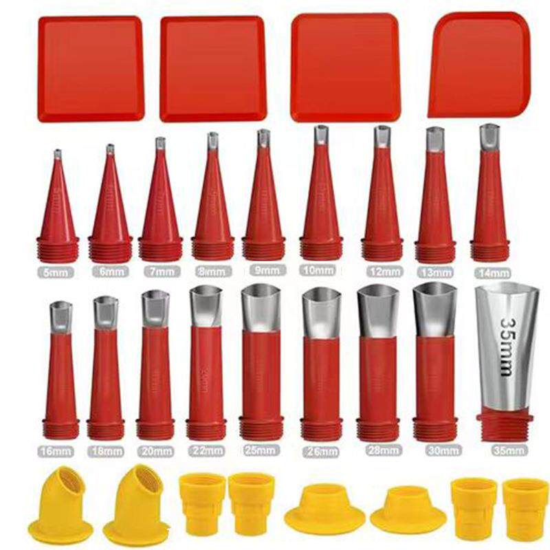 不锈钢胶嘴一体可拆卸底座结构胶枪嘴打胶密封胶玻璃胶嘴填缝喷嘴