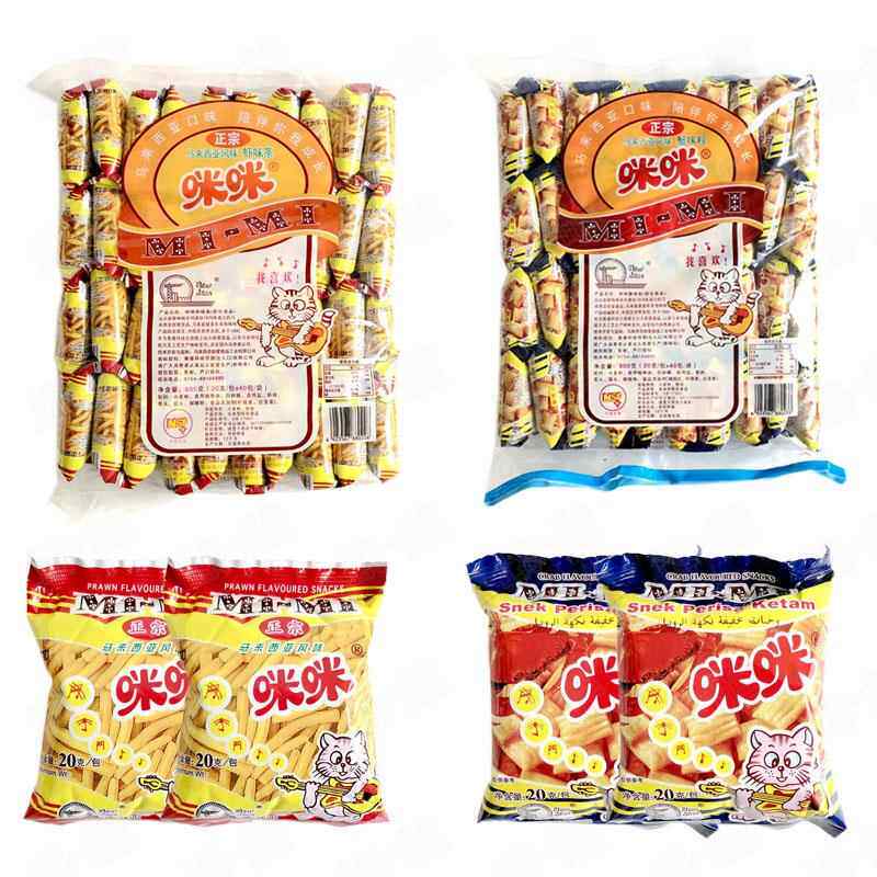 正宗马来西亚风味咪咪虾条蟹味粒40包80后儿时怀旧膨化零食大礼包