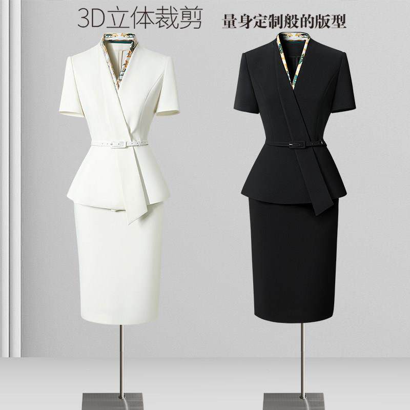 高级感西装套装女短袖夏季修身收腰职业装商务风气质时尚工作服