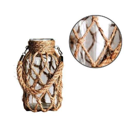 Decorative Bottles Flower Vase with Handle Glass Plant