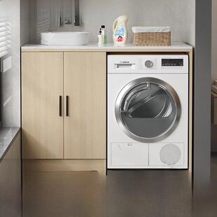 定制家用实木多层加岩板台面防水防潮防晒洗衣机柜子阳台柜子