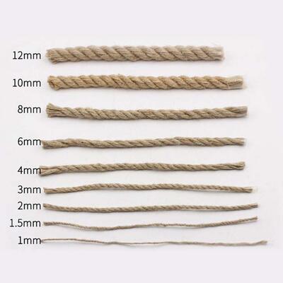 6mm 1m-50m Natural Jute Rope Twine Rope Hemp Twisted Cord Ma