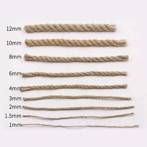 6mm 1m-50m Natural Jute Rope Twine Rope Hemp Twisted Cord Ma