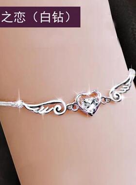 高档纯银情侣对手链女士一镯2024年新礼款高级感手刻字生日物送女
