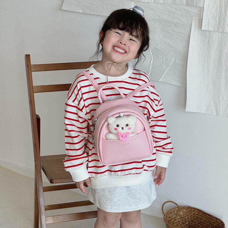 幼儿园宝宝迷你小书包可爱卡通1-3岁双肩包小女孩玩偶PU公主背包5