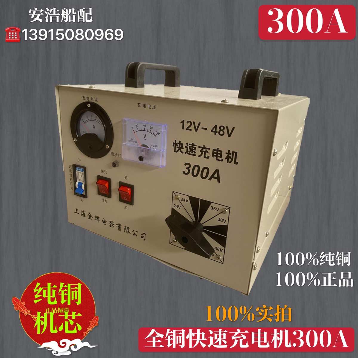 船用车用充电机 蓄电池电瓶充电机12V-48V大功率300A充电器铜芯