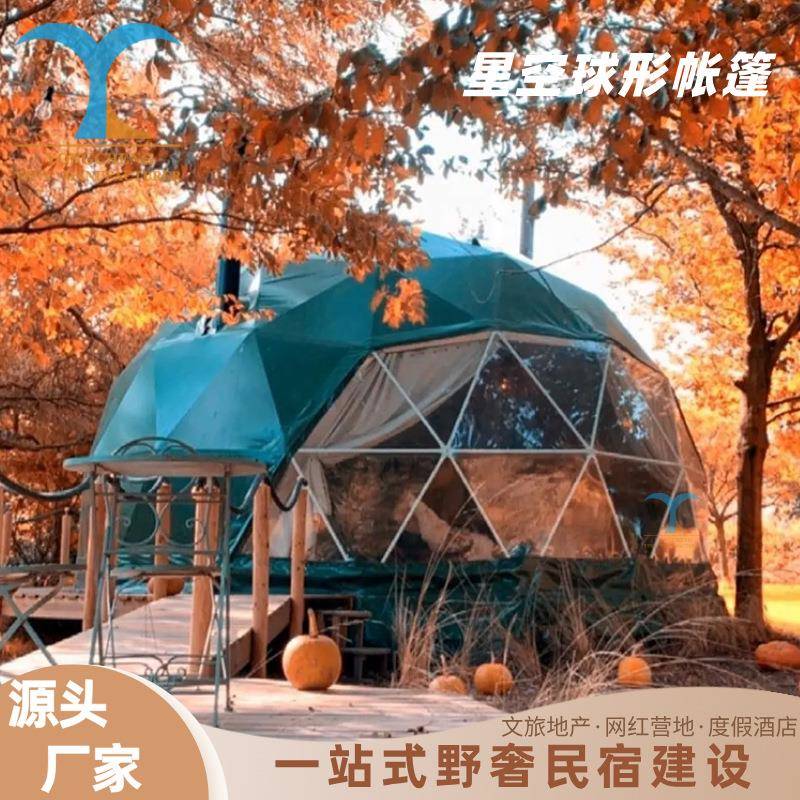 5m6m球形星空房户外酒店民宿露营地野外网红打卡钢结构帐篷泡泡屋