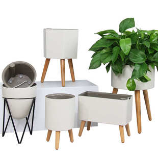 田间小径家居创意懒人智能花盆自动吸水大北欧风塑料花盆