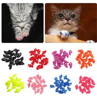 20pcs Cap Pet Prote Nail Claw Cat Soft Silicone Paw