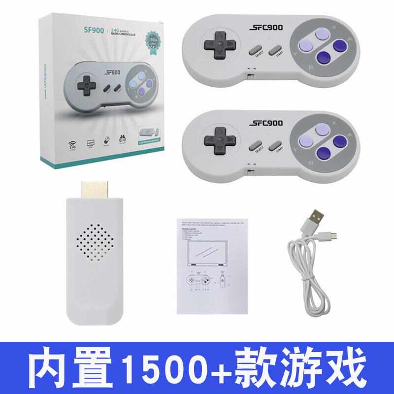 厂家高清游戏机SF900 双人对战电视游戏无线手柄经典SFC电视游戏