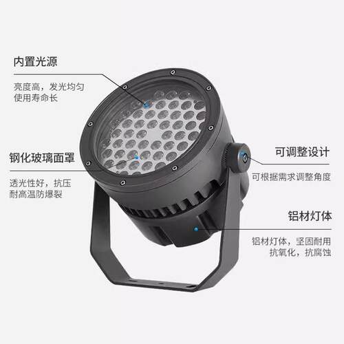 led防水投光灯楼体外墙圆形聚光50w投射灯别墅景观园林照树插地灯