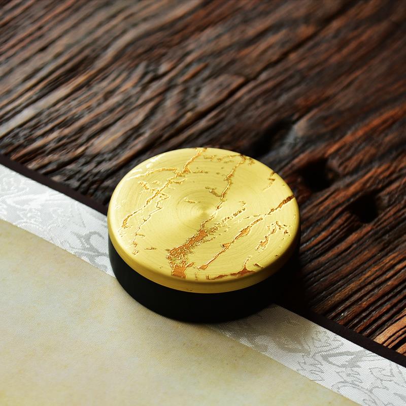 正品国家遗匠心设计黄铜盖砚台带盖子墨书非法用品墨盛墨储汁摆件