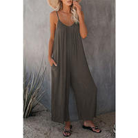 WoodBerry Womens Backless Spaghetti Strap Jumpsuit Summer thumbnail 3