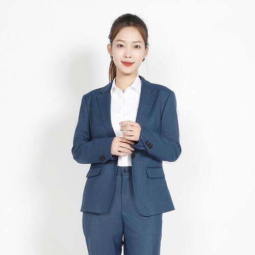 正品比亚迪王朝网工作西雾女装西裤白衬衫霾蓝外套4S店女士西裙长