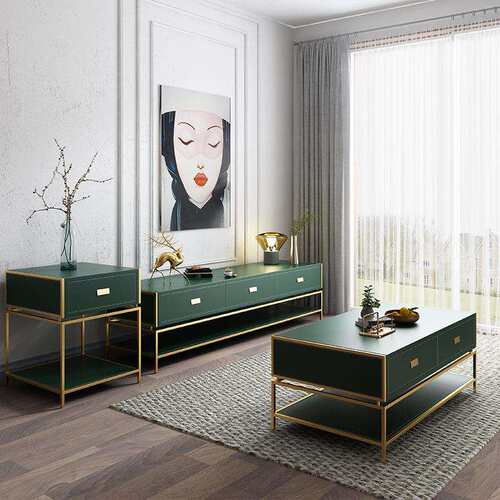 港式轻奢茶几电视柜组合韩式皮质茶几电视柜日式茶几电视柜组合