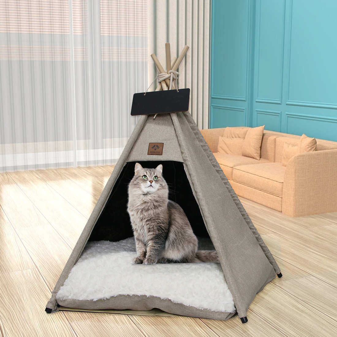 五角宠物带垫子狗印第安宠物猫拆洗可帐篷拉可尔窝,宠物/宠物食品及用品,狗窝/屋/帐篷/沙发,淘宝优惠券,粉丝福利购,淘宝优惠卷