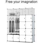 简易衣柜组合柜塑料收纳架现代简约衣柜卧室衣橱经济型大容量