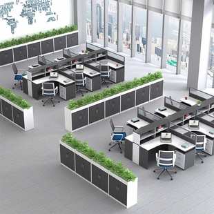 办公室花槽隔断文件矮柜职员桌边档柜员工资料柜子办公区中间柜子