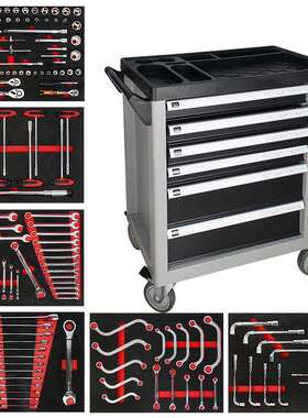 跨境热款169件6抽屉新款工具套装灰色，大套维修工具，方便移动