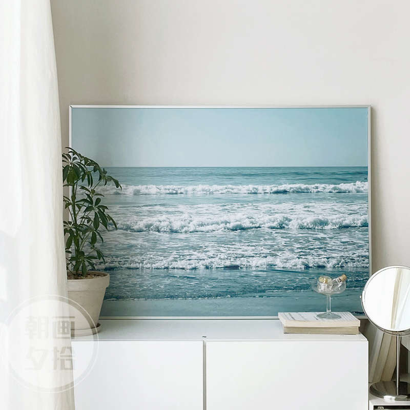 海浪之夏装饰画简约现代景色墙壁画客厅玄关壁画平面风景挂画图片