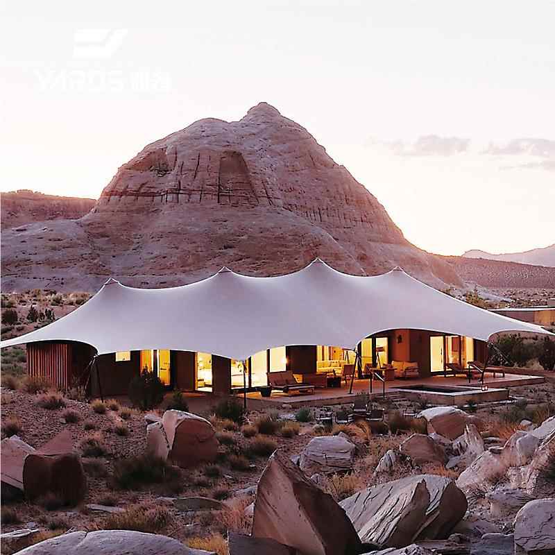 度假村三峰尖顶欧野奢游住宅帐旅篷两室一厅拉张膜酒店帐篷YX式篷