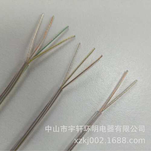 耐高温圆圆线线带钢丝吊灯线 3电源线2批发芯透明4护套--