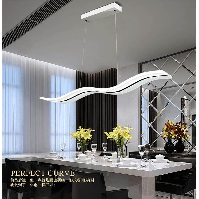 创意led吸顶灯个性餐厅灯简约时尚S形亚克力曲线饭厅灯具办公灯饰