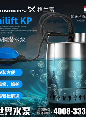 格兰富KP250-A-1自动进口水泵家用不锈钢潜水泵便携式抽水排污泵