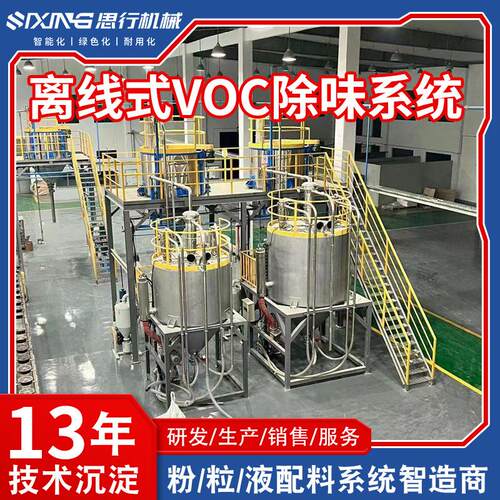 改性塑料PP/TPR/TPE离线式VOC除味系统 塑胶加工聚合物脱挥除味机