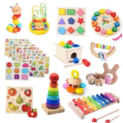 Montessori Baby Toys Kids 3D Wooden Puzzles Early Learning B