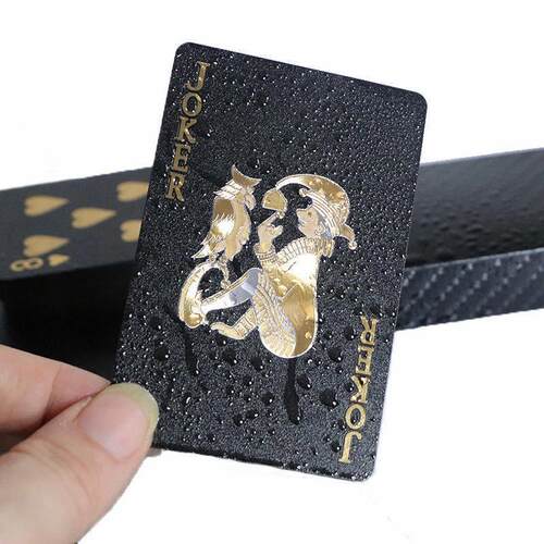 Black & Gold PVC Waterproof Playing Cards Durable Card Game