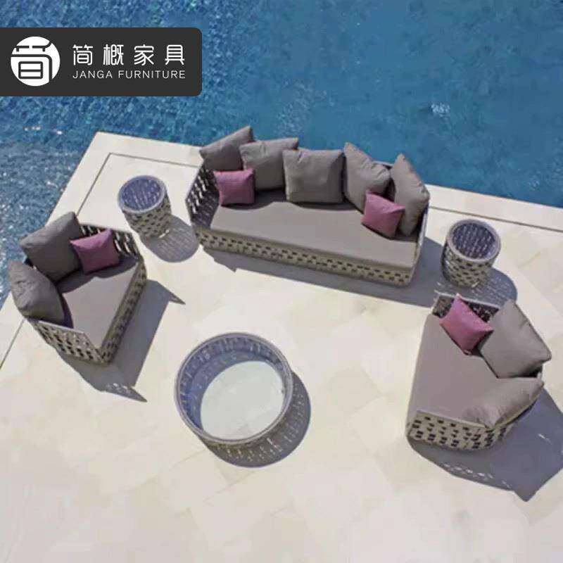 墅庭休院沙发闲园露台藤别编家花具酒店民宿度假外摆藤169椅茶几