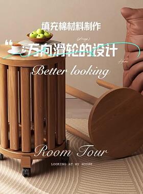 实凳茶子几家用可叠放凳方便木移动套装餐桌op矮凳凳新中式圆叠叠