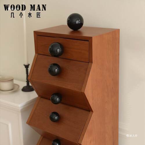 中古实木不规则UEP边斗柜客卧室收纳储物柜复古创意厅落地玄柜床