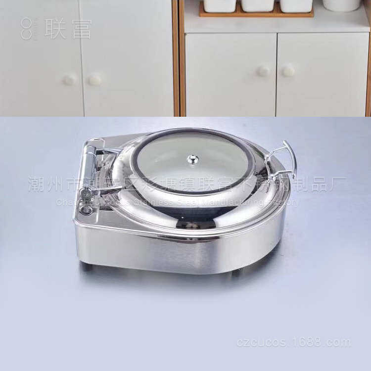 不锈钢保温自助餐炉电热布菲炉酒店保温炉液压缓降陶瓷盆圆形翻盖,厨房/烹饪用具,火锅,淘宝优惠券,粉丝福利购,淘宝优惠卷