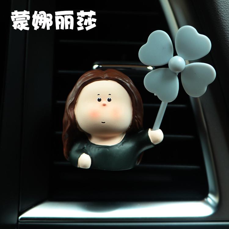 半艺2683-11术家可珍珠女孩香薰风出口摆件汽车空调车爱内装饰月
