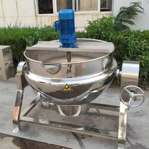 食品蒸煮锅 全自动可倾式电加热搅拌夹层锅设备馅料搅拌夹层锅htt
