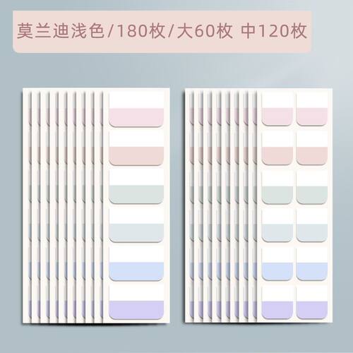 中号高颜值页码便利贴标签便签索引贴自粘性透明可撕套装标记书标