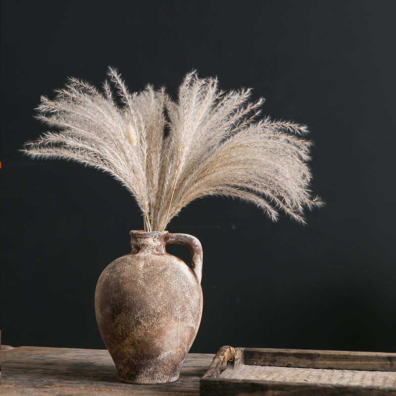 侘寂风花瓶陶瓷高级感陶罐软装客厅复古花瓶中式玄关电视柜装饰品,家居饰品,花瓶,淘宝优惠券,粉丝福利购,淘宝优惠卷