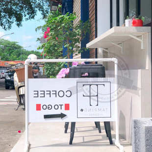 广告牌落地指示印字logo招牌挂钩牌 咖啡门店kt板支架展示架立式